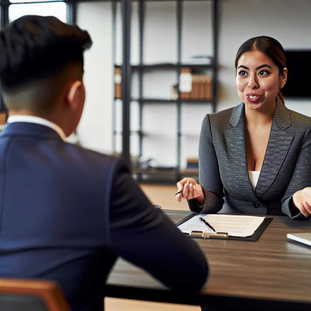 A job manager interviewing a candidate for a new job after his iTEP Interview test.