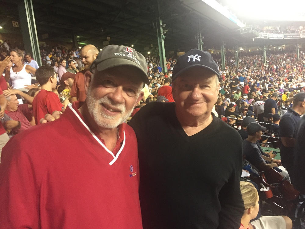 Randy and Kevin at a Yankees vs Red Sox game at Fenway Park